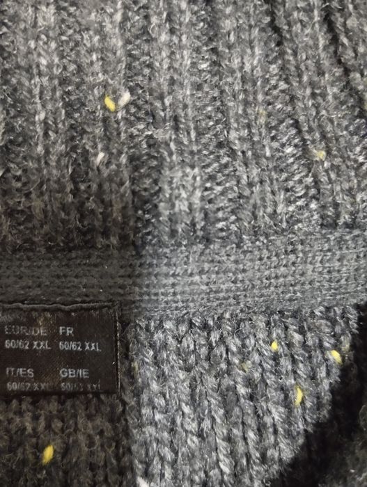 Livergy męski gruby sweter golf szary 100% akryl XXXL