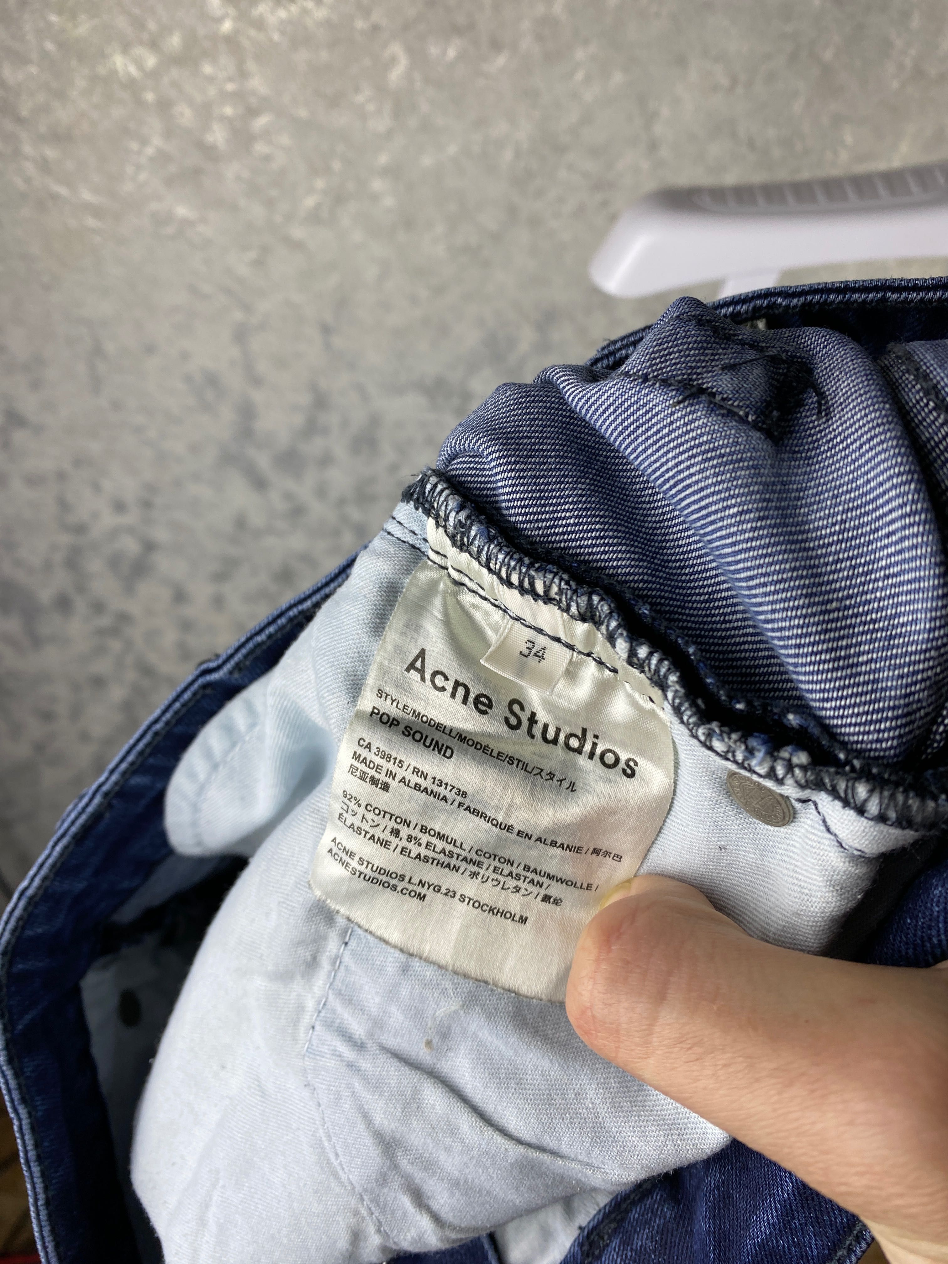 Женские синие короткие джинсы Acne Studios 34