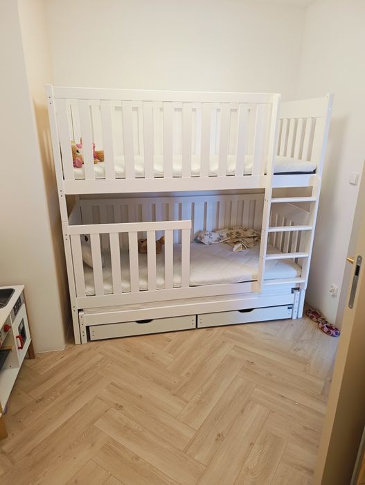 Łóżko piętrowe 80 x 180 lano meble Emilka białe