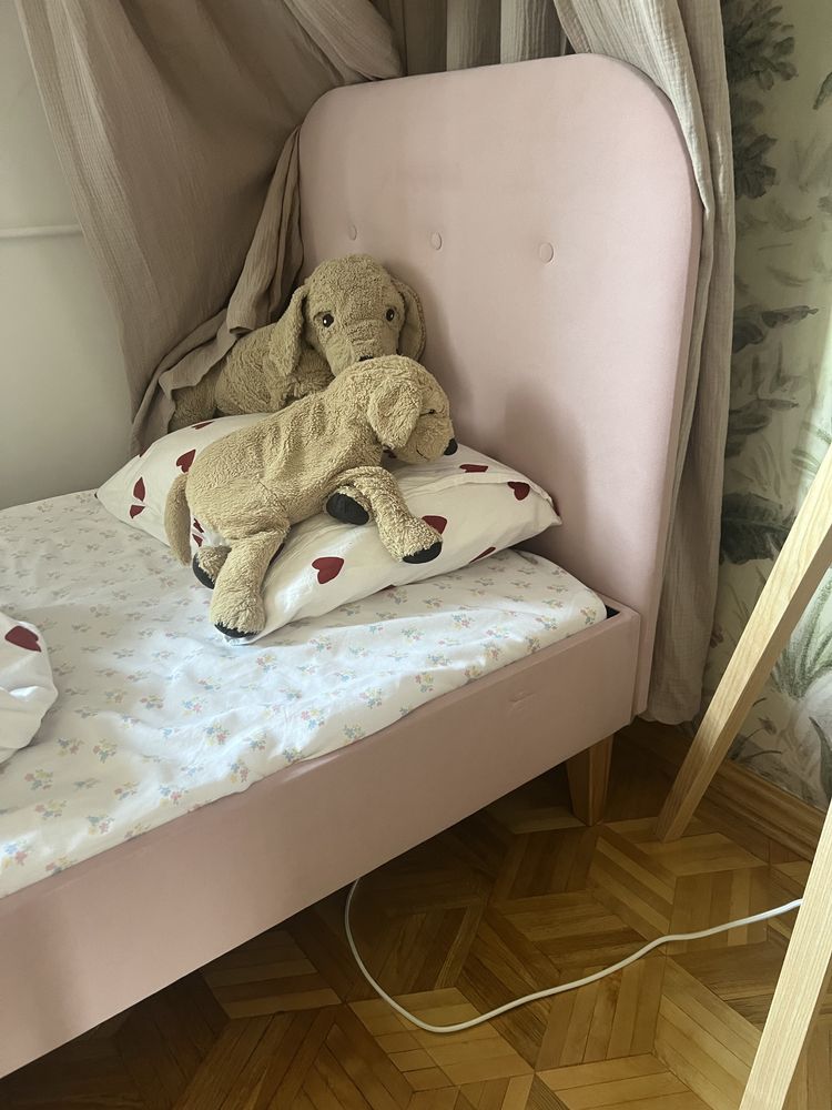 Sprzedam 2 łóżka 80x180 pudrowy róż tapicerowane