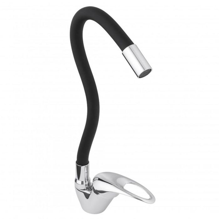 Bateria Kuchenna Stojąca Elastyczna Wylewka Kran Kuchni Zlewu Czarny