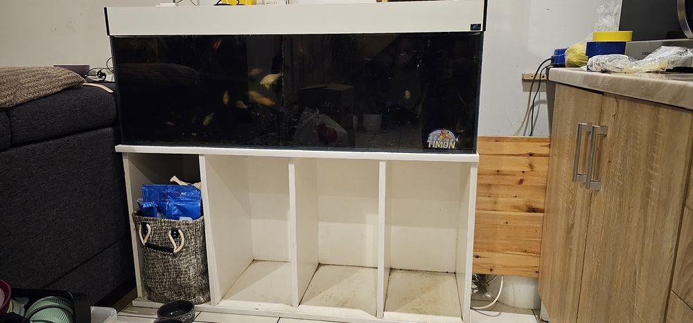 Akwarium opti whit czarne tło szafka filter grzałka 200l