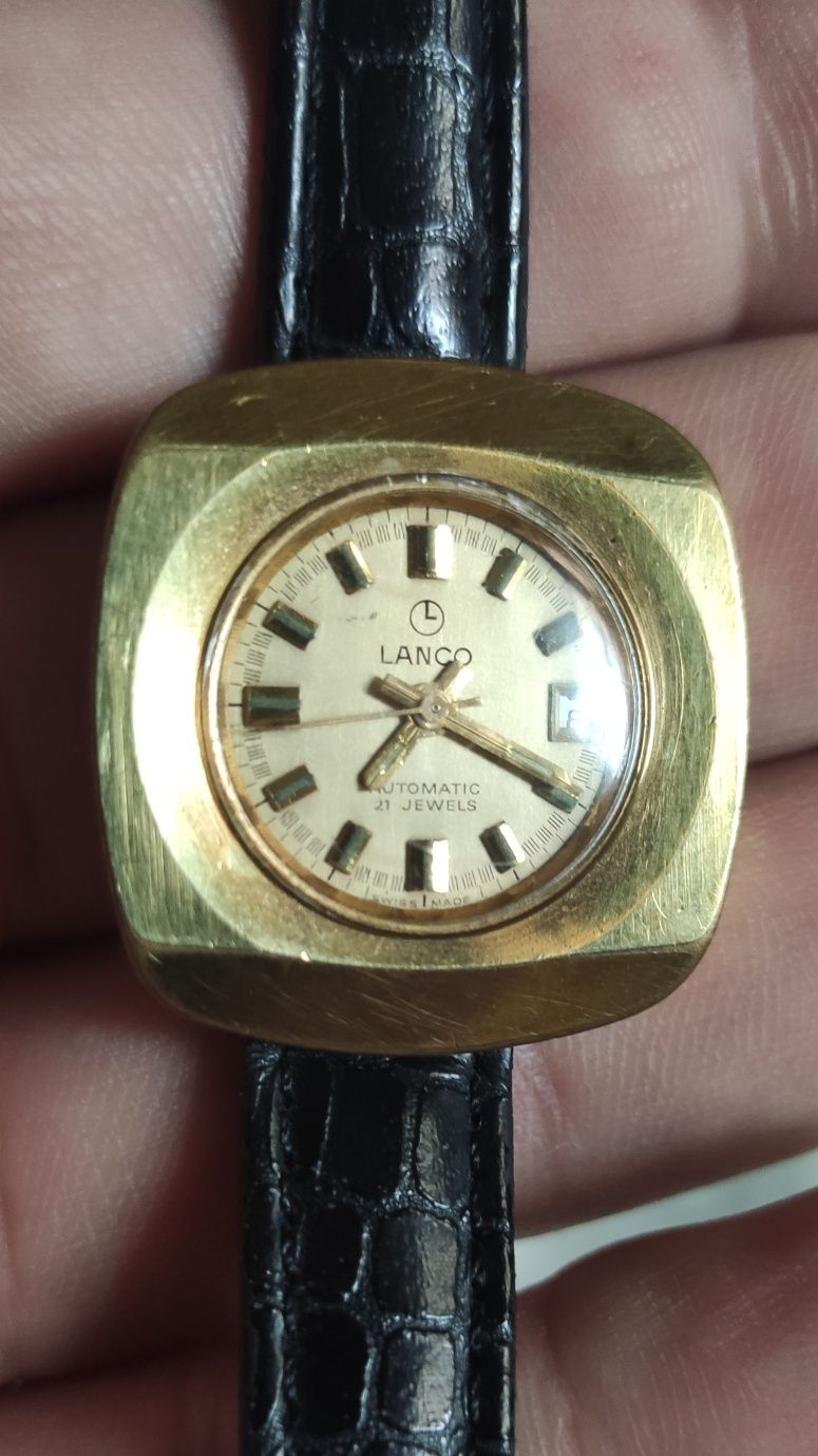 Damski zegarek Lanco 7564 swiss made pozłacany automat