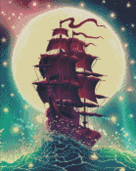 Diamentowa Mozaika Poprzez Fale 40X50 Płótno + Cyrkonie + Rysik 3W1