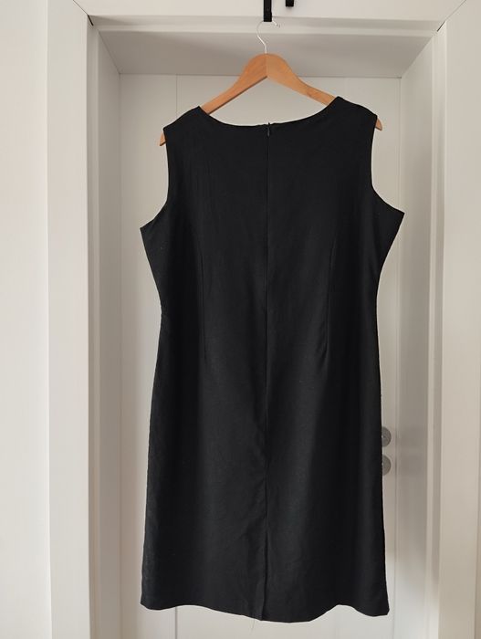 Mała Czarna , klasyczna sukienka rozm 42 , L, XL ,len i wiskoza