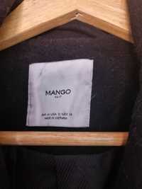 Casaco preto comprido Mango