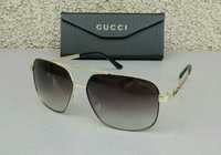 Gucci мужские очки классические коричневый градиент в золотом металле