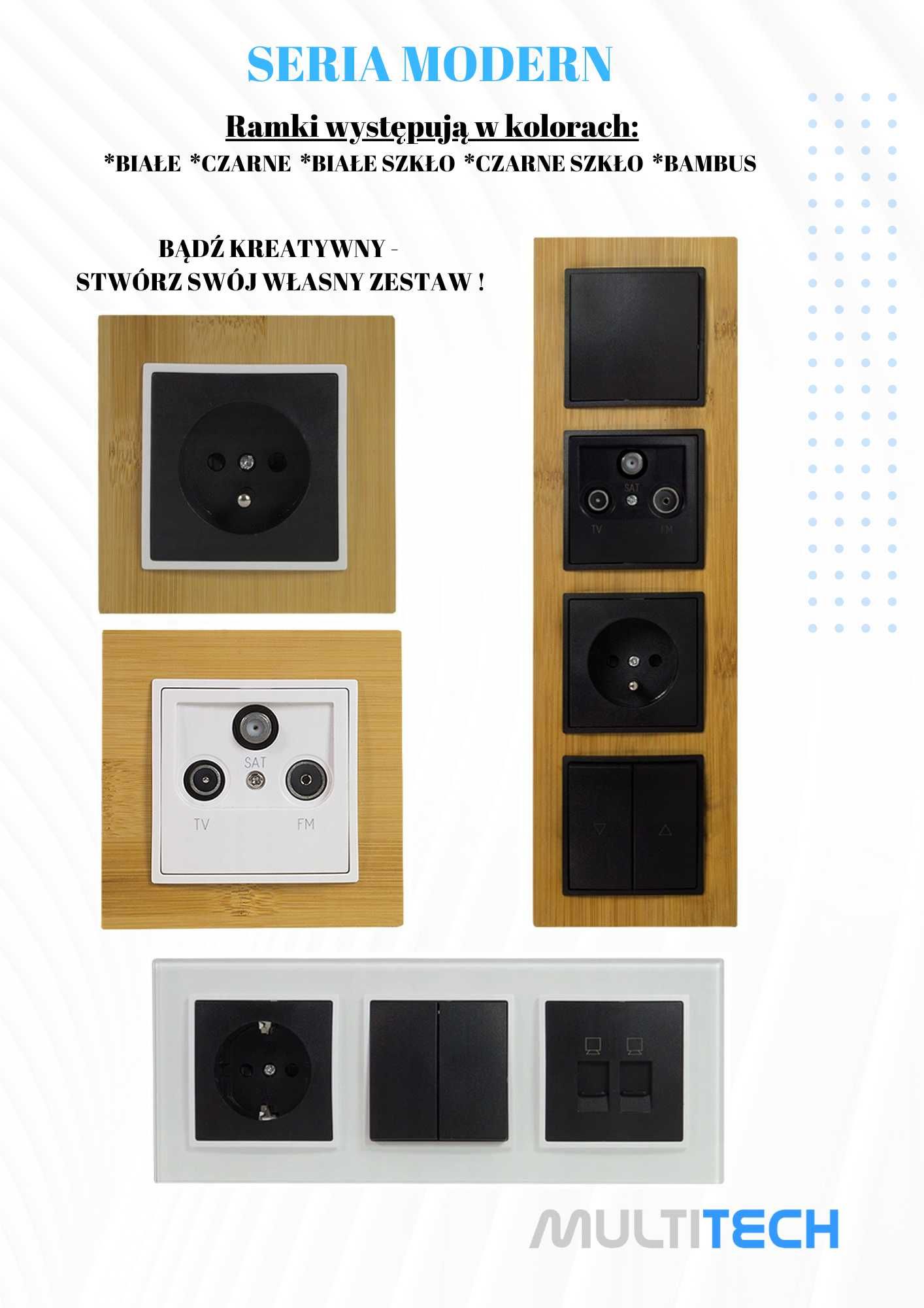 MODERN gniazdko internetowe ścienne LAN 2xRJ45 kat. 5e Moduł CZARNE