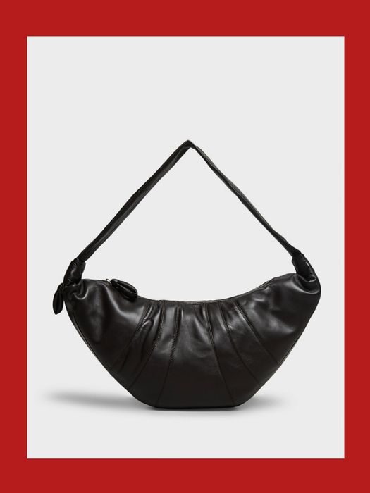 Кожаная сумка шоколад в стиле lameire Croissant Bag Dark Chocolate