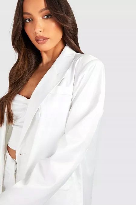Boohoo 44 Xxl Marynarka Ivory Satyna J14533