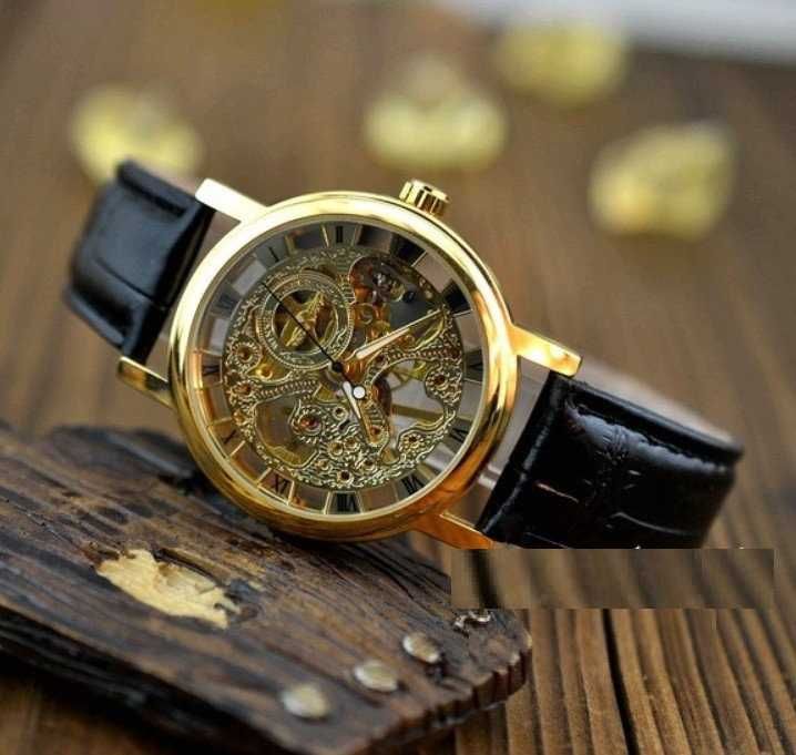 Механічний чоловічий класичний годинник мужские часы  Winner Skeleton