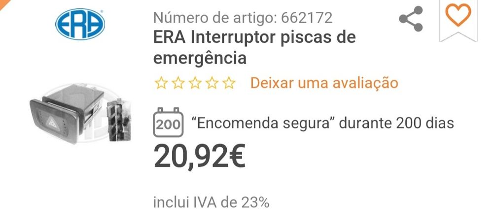 Botão 4 piscas golf 4