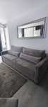 Sofa Polo rozkładana Łóżko sztruks +4 krzesła
