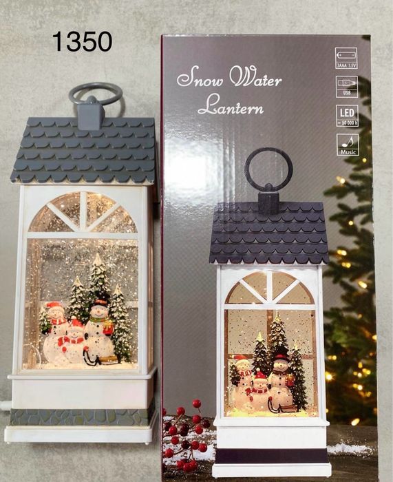 Новогодний фонарь Snow Water Lantern с подсветкой и музыкой роз,опт
