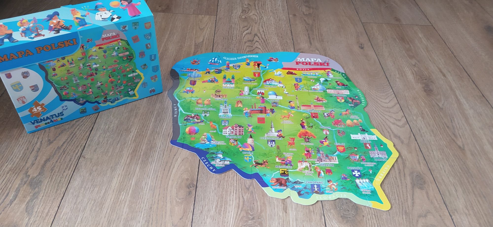 Puzzle mapa Polski 45 elementów