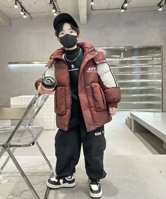 Зимова куртка пуховик на хлопчика р.152-158 зимняя куртка пуховик