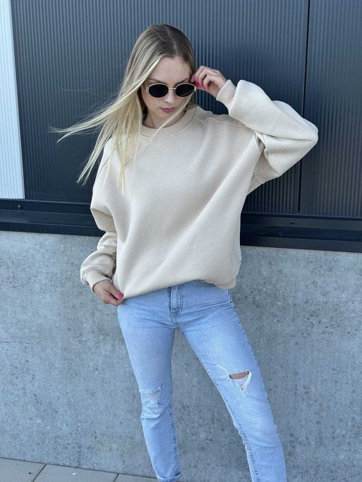 Bluza damska Basics beżowa ocieplana r.XL wysyłka24h