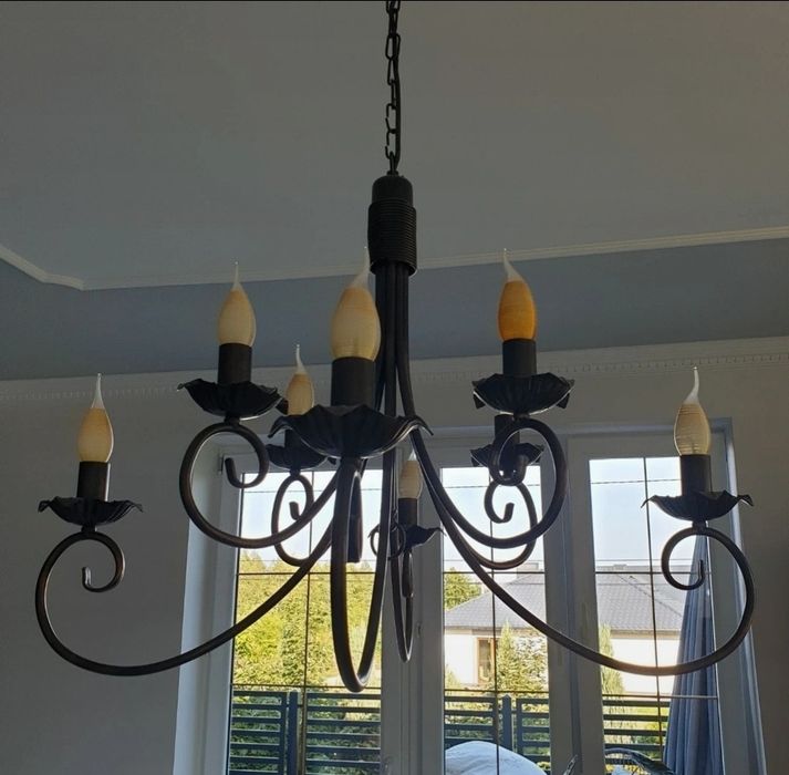 Komplet lampa sufitowa żeliwny żyrandol lampa podłogowa