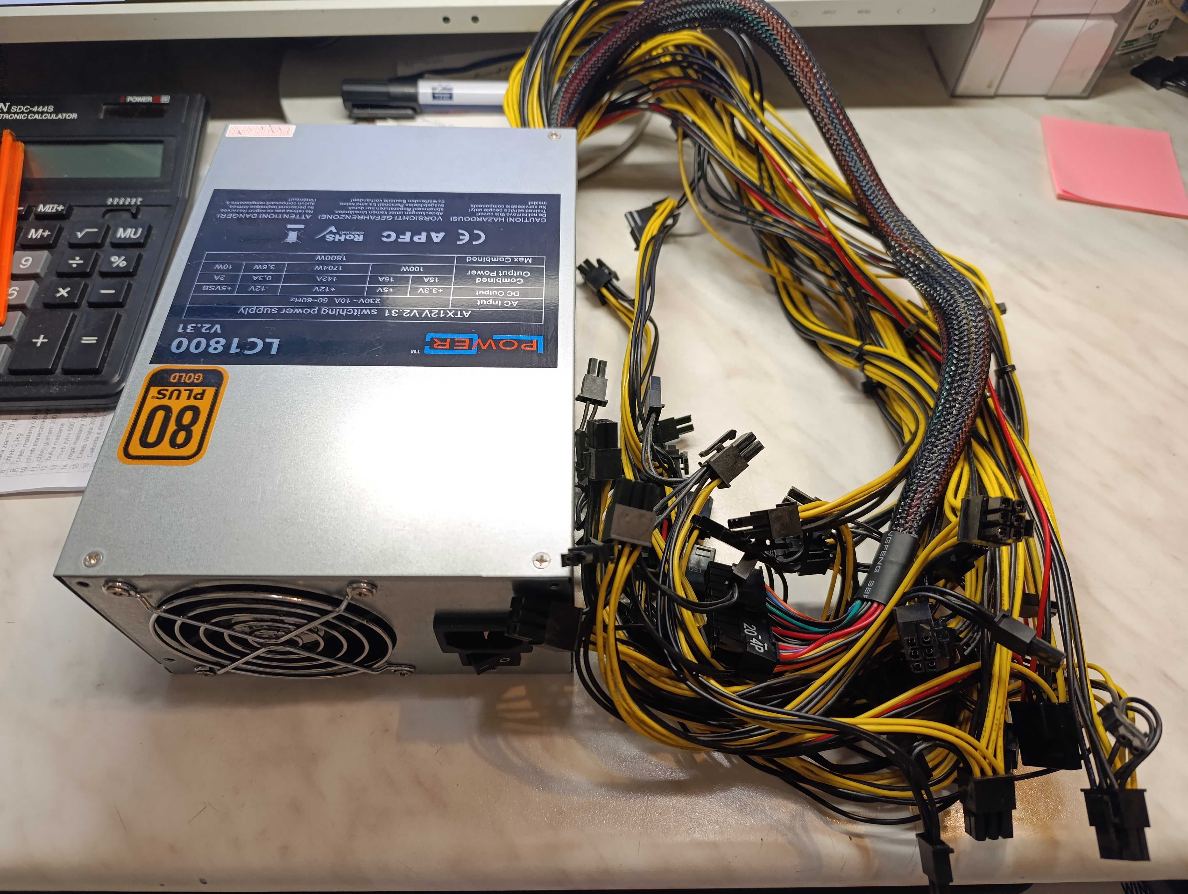 Zasilacz 1800W KOPARKA 20x PCI-E Mining Edition kryptowaluty