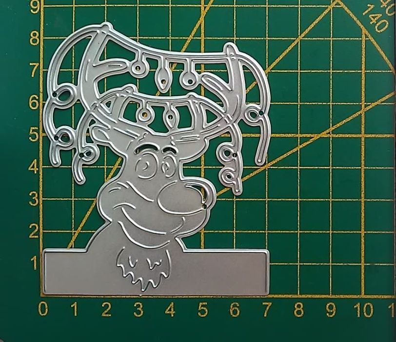 Wykrojnik wesoły RENIFER z lampkami *Boże Narodzenie*