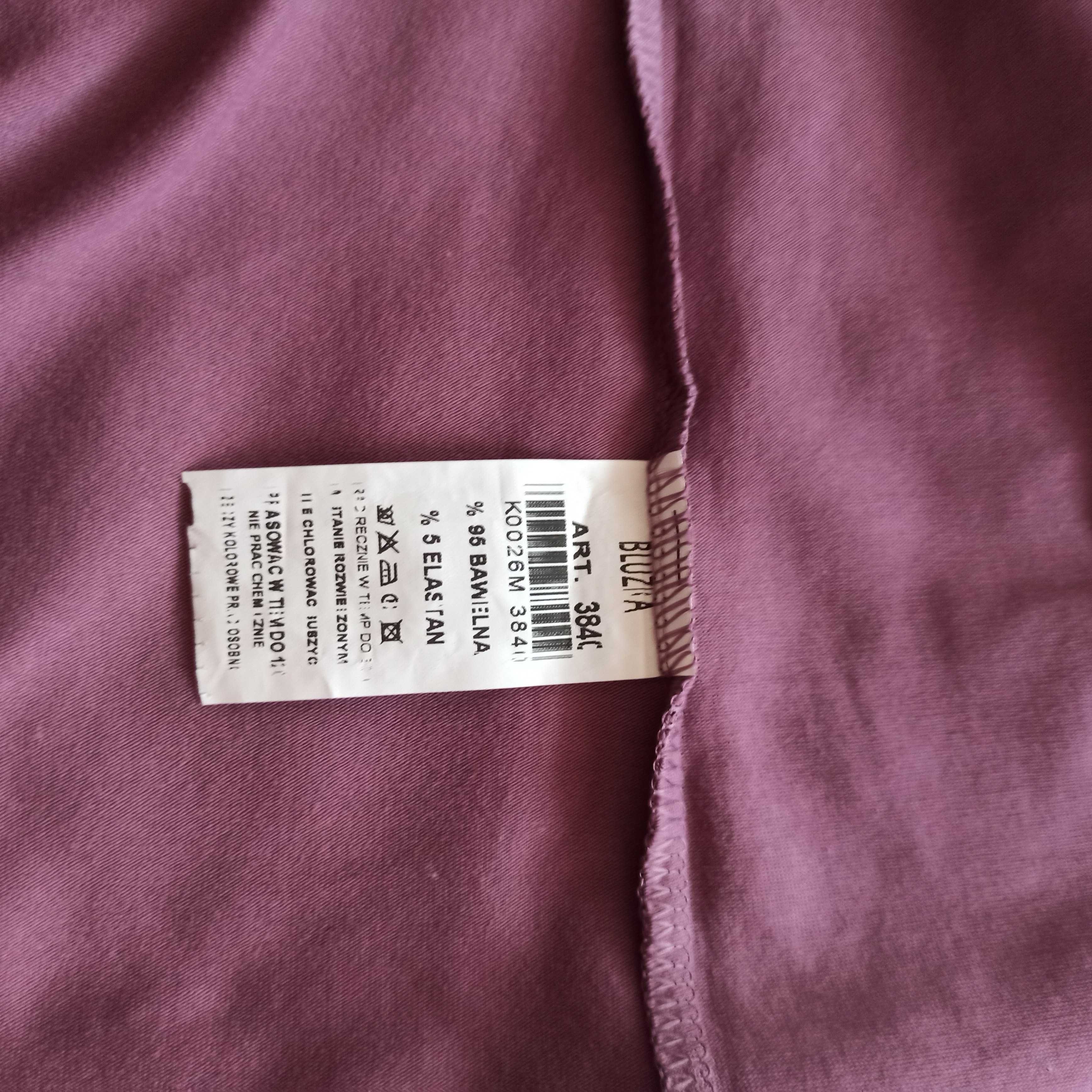 Letni bluzka t-shirt na lato w kolorze ciemnego różu dekor cekiny
