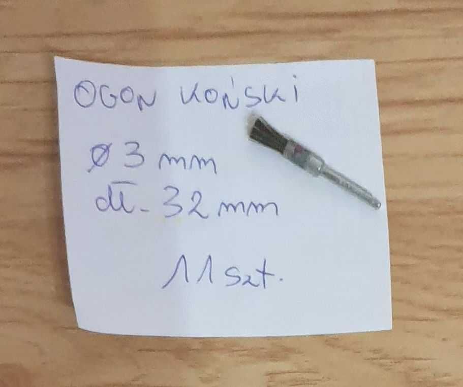 SZCZOTECZKA PĘDZELEK fi 3mm dł 32mm Włosie Końskie Ogon Mikrosilnik