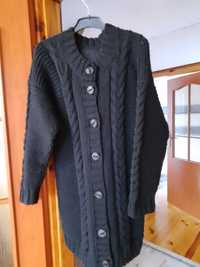 Sweter rozpinany robiony na drutach M/L