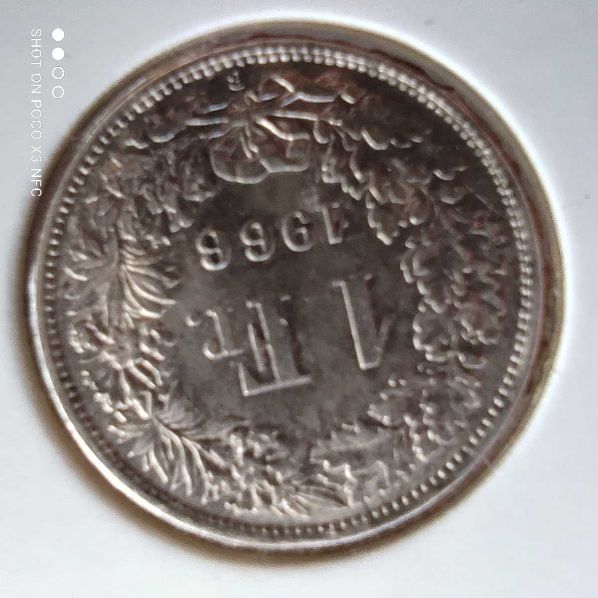 Zestaw monet srebrnych Szwajcaria 1 frank 1961 i 1966 srebro ag ładne
