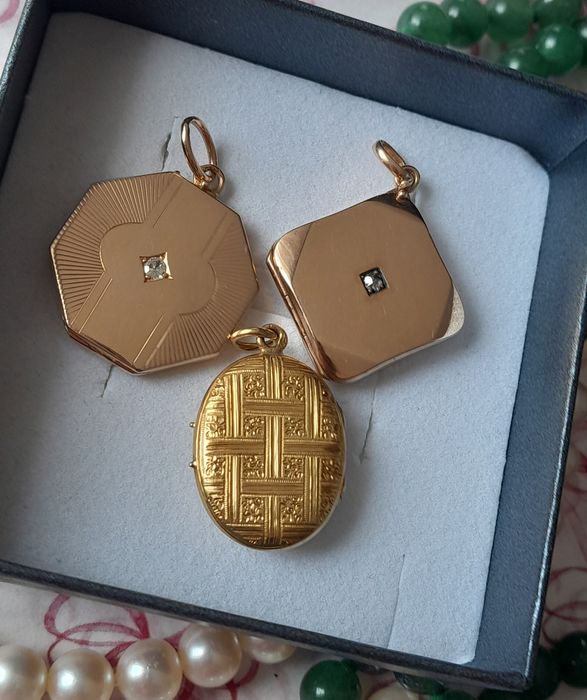 Wisiorek Art Deco Francja Złoto 750 Sekretnik Paryż Certyfikat