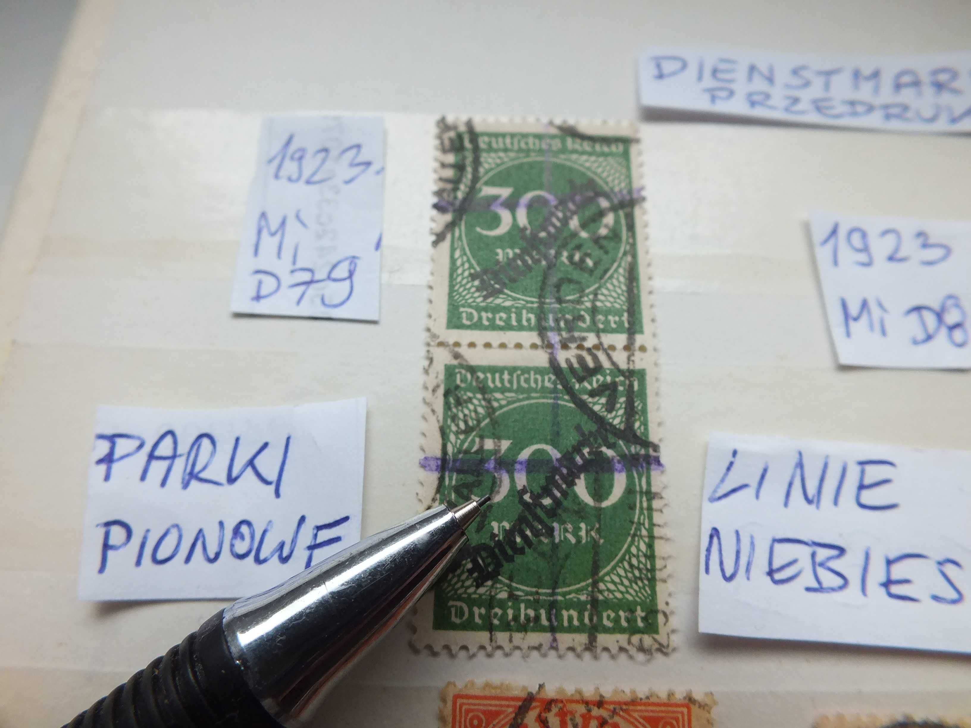 14szt. znaczki 7x parka Mi D79 odcień przedruk BŁĄD Niemcy 1923 DIENST