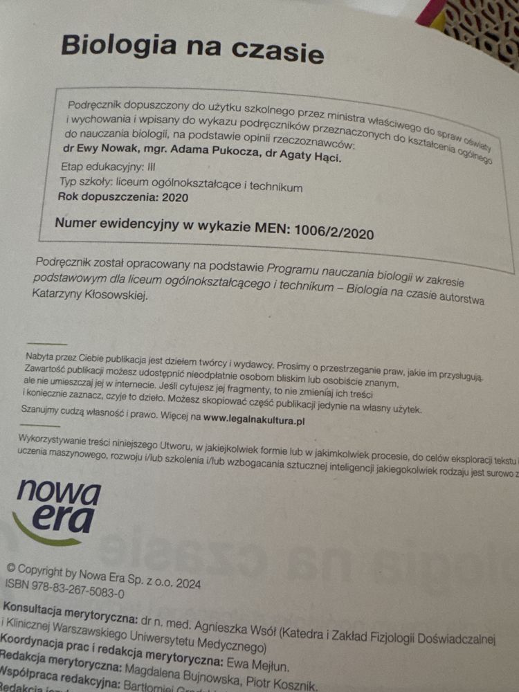Biologia na czasie kl. 2 LO i Technikum