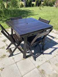 Stół rozkładany i 4 krzesła drewno Jutlandia