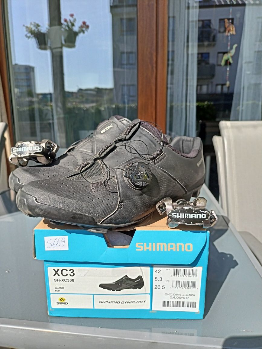 Buty Shimano XC3 r42 wraz z pedałami SPD m520