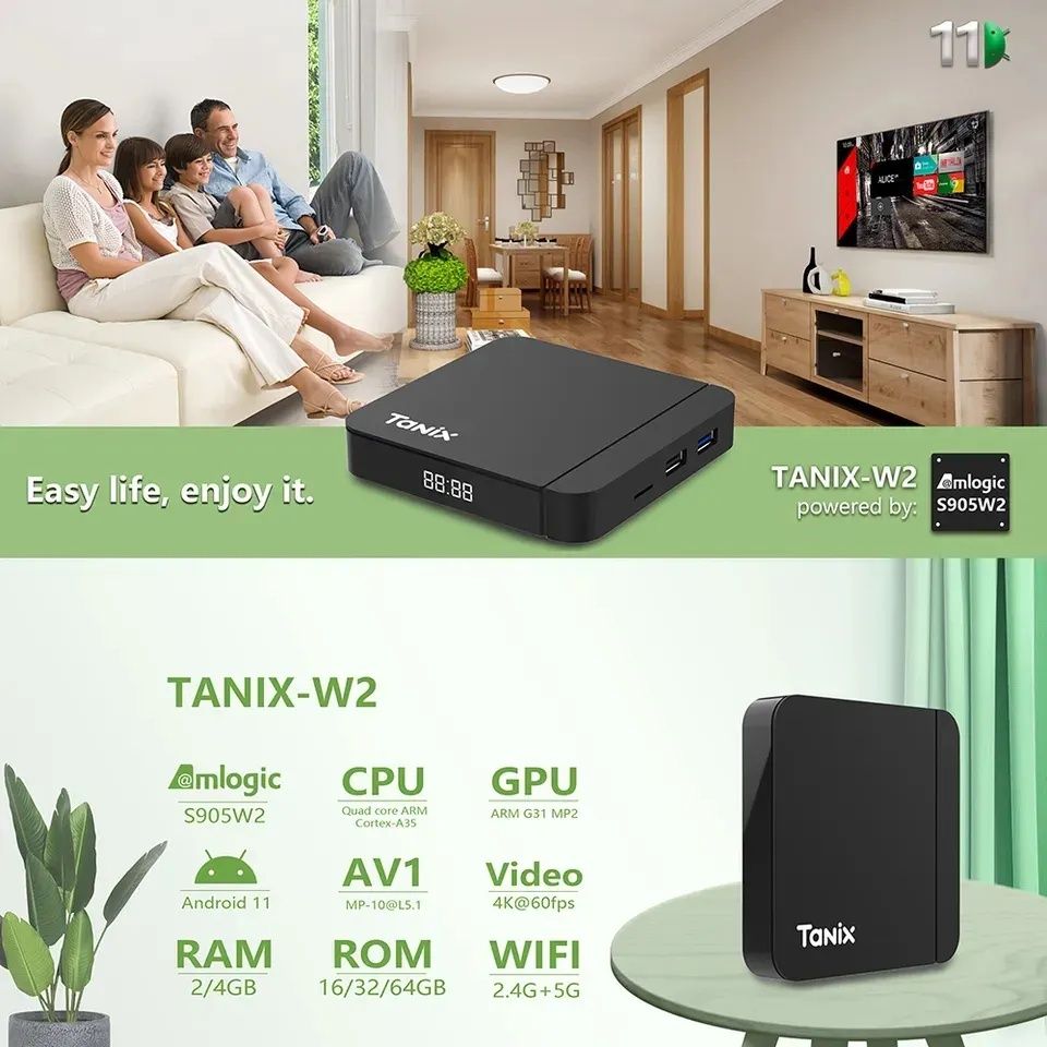 ТВ Смарт приставки Tanix W2 4/32 Налаштована та інші