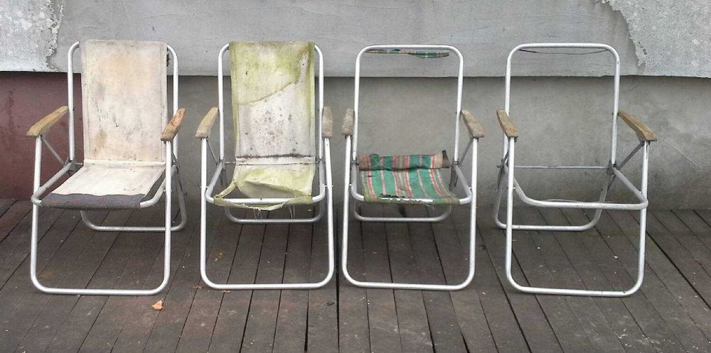 Krzesło składane turystyczne z PRL do renowacji