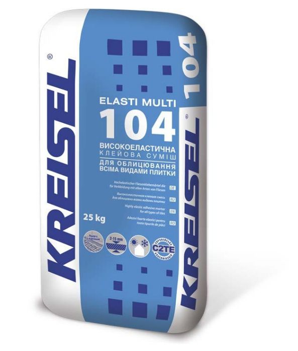 Клей для плитки эластичный "ELASTI-MULTI 104" "Kreisel" 25 кг