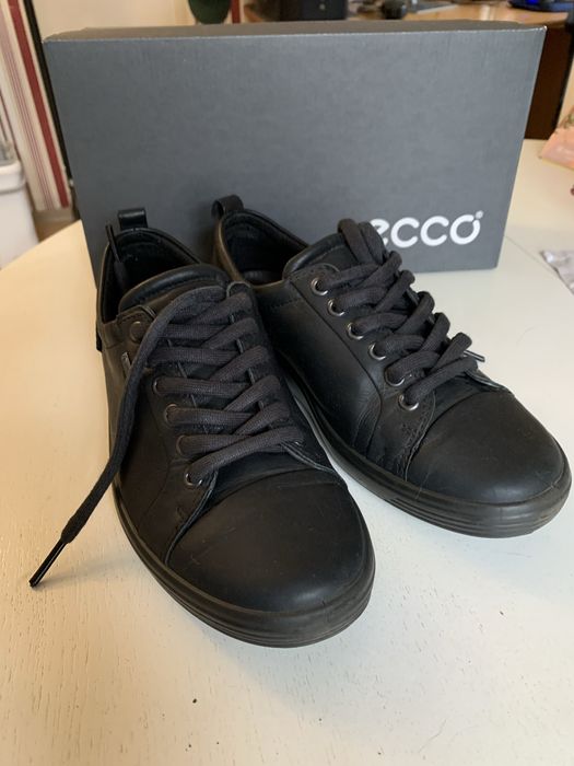Жіночі шкіряні оригінальні чорні кеди ecco 37 розмір