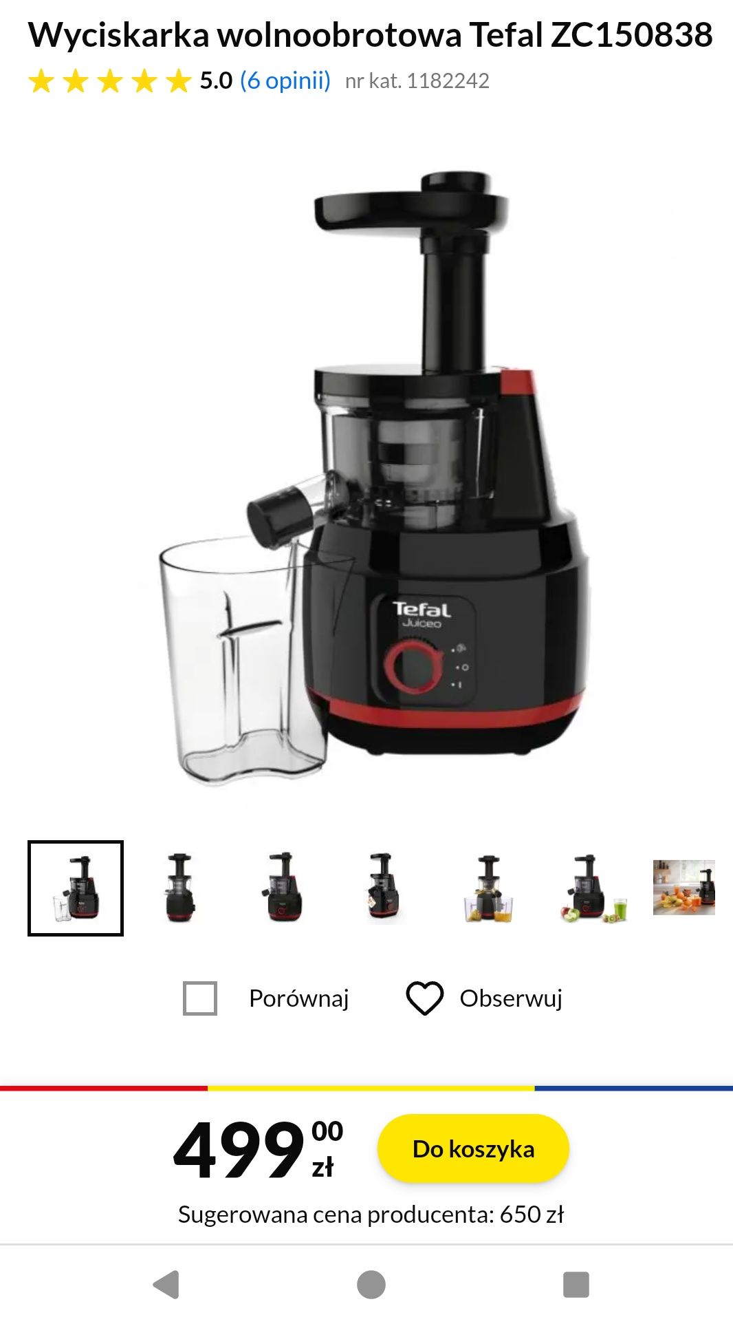 Wyciskarka do owoców i warzyw Tefal
