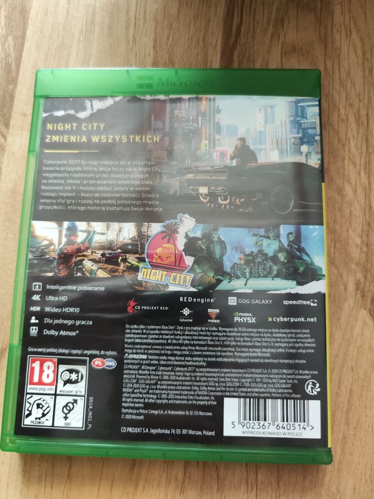 Cyberpunk 2077 Xbox one s x series Polska wersja