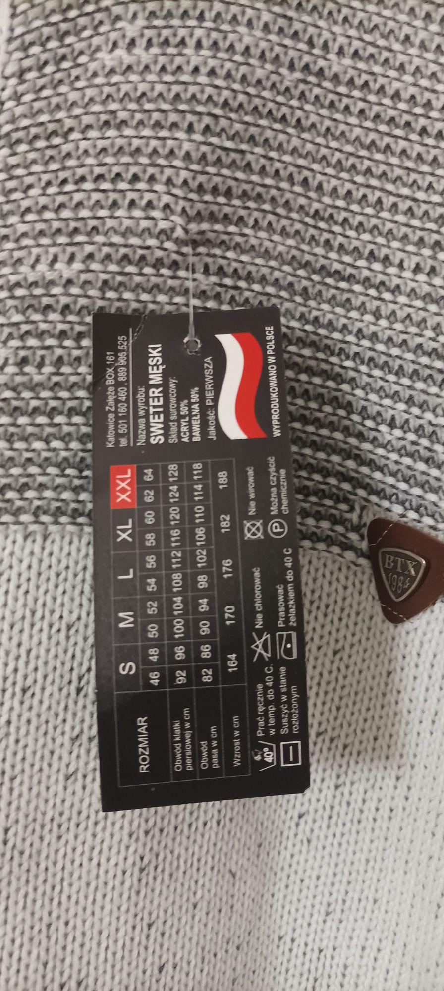 Nowy polski sweter męski duży
