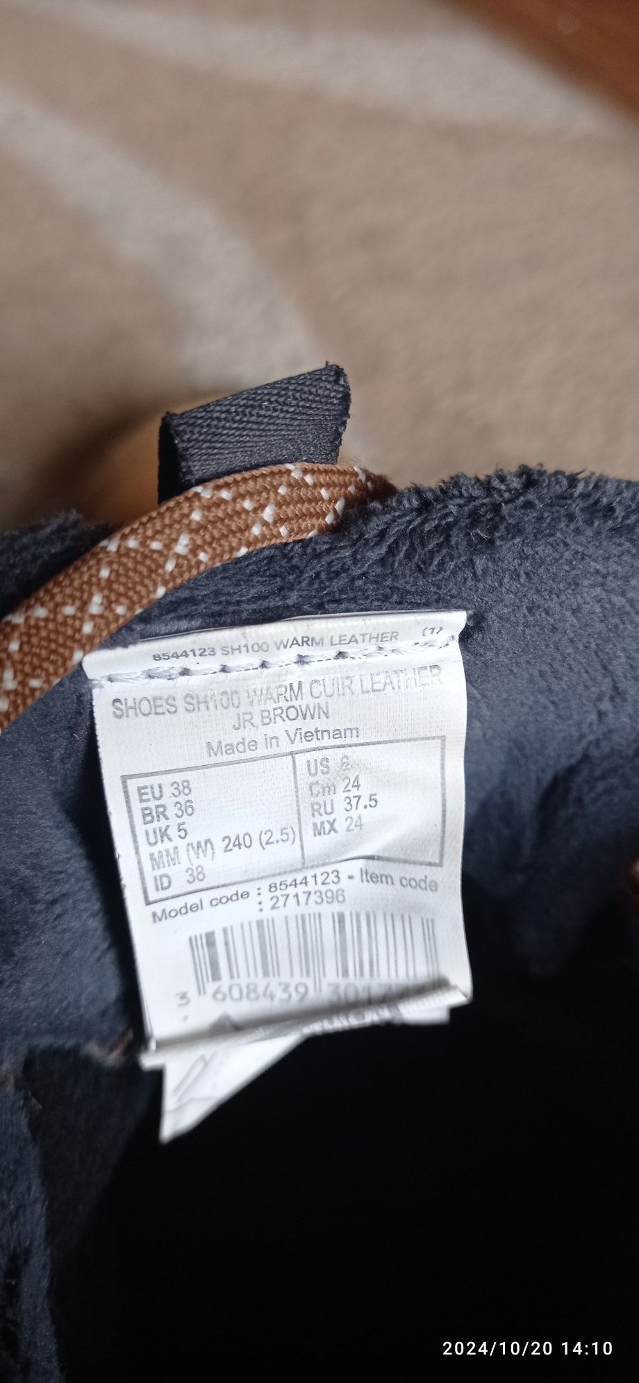 Buty chłopięce, zimowe. Rozmiar 38. Quechua Waterproof.