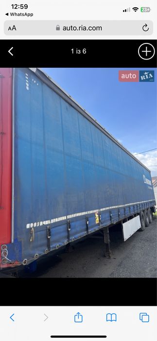 Продам тентований борт (штора) напівпричіп