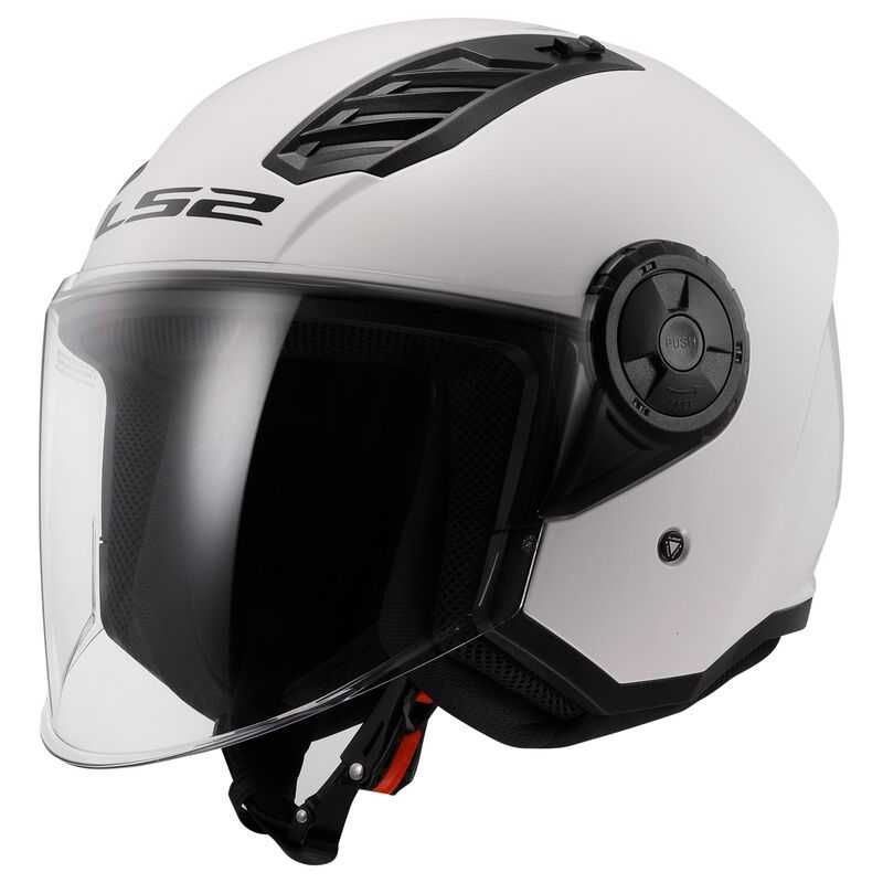 Kask otwarty LS2 model OF616 white biały połysk blenda roz. L 59-60 cm