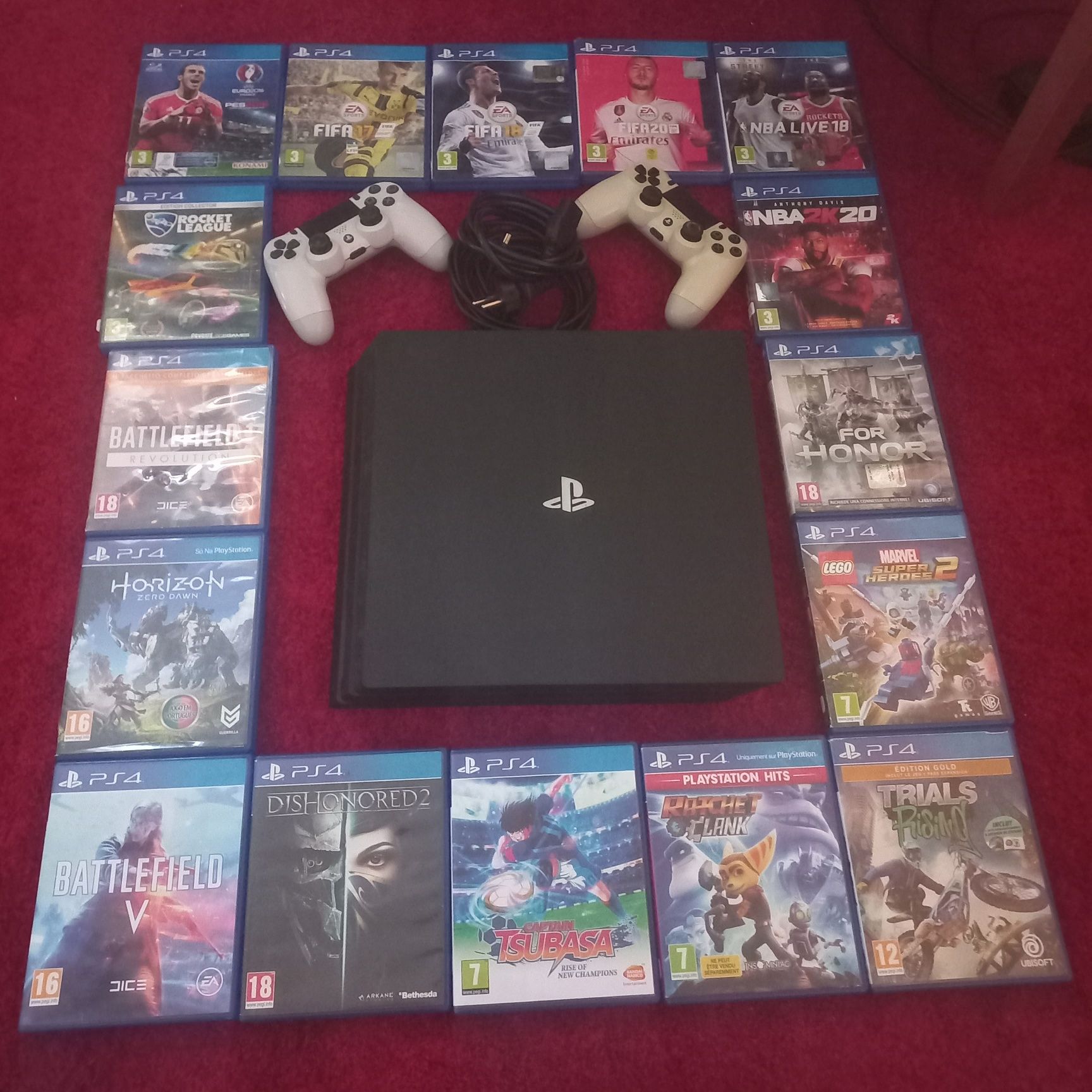 Ps4 Pro 1tb + 2 comandos ps4 + 16 jogos ps4