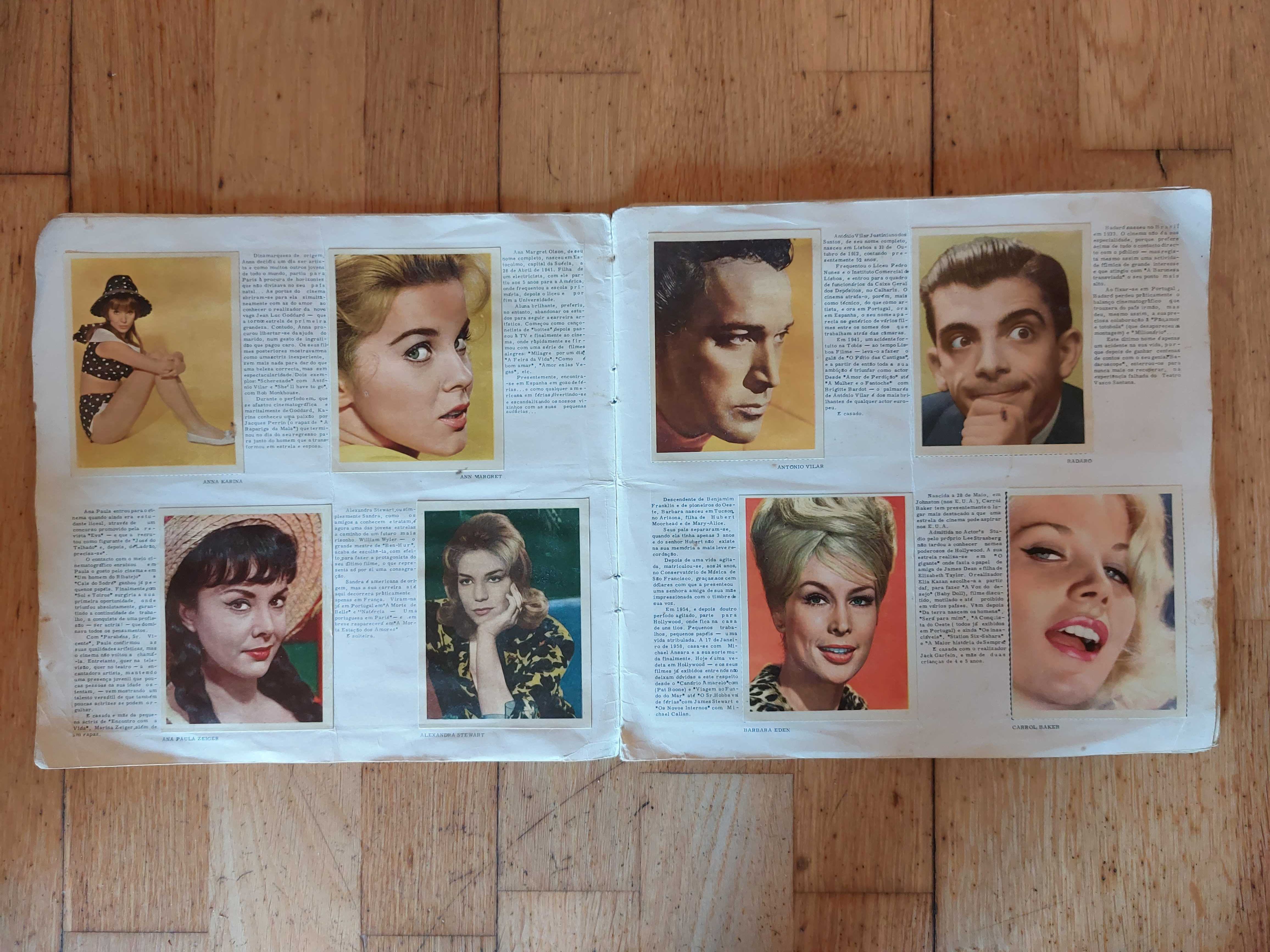 Caderneta de cromos "Artistas de cinema - 1965" - Completa