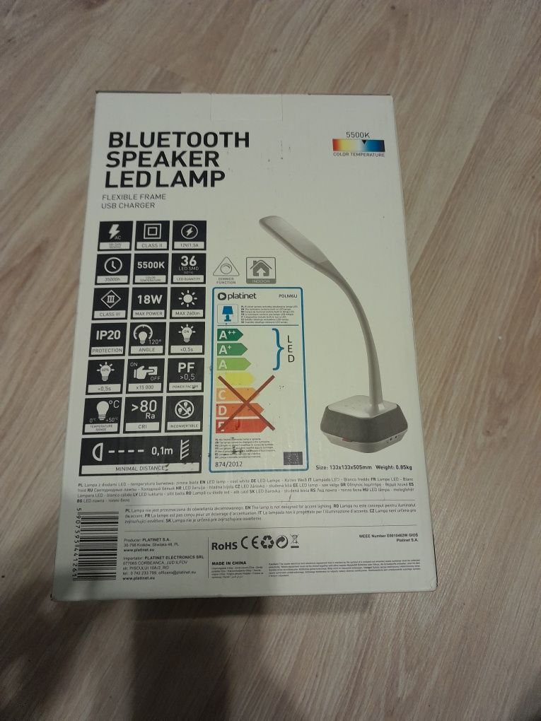 Lampka Led dotykowa z głośnikiem bluetooth Nowa