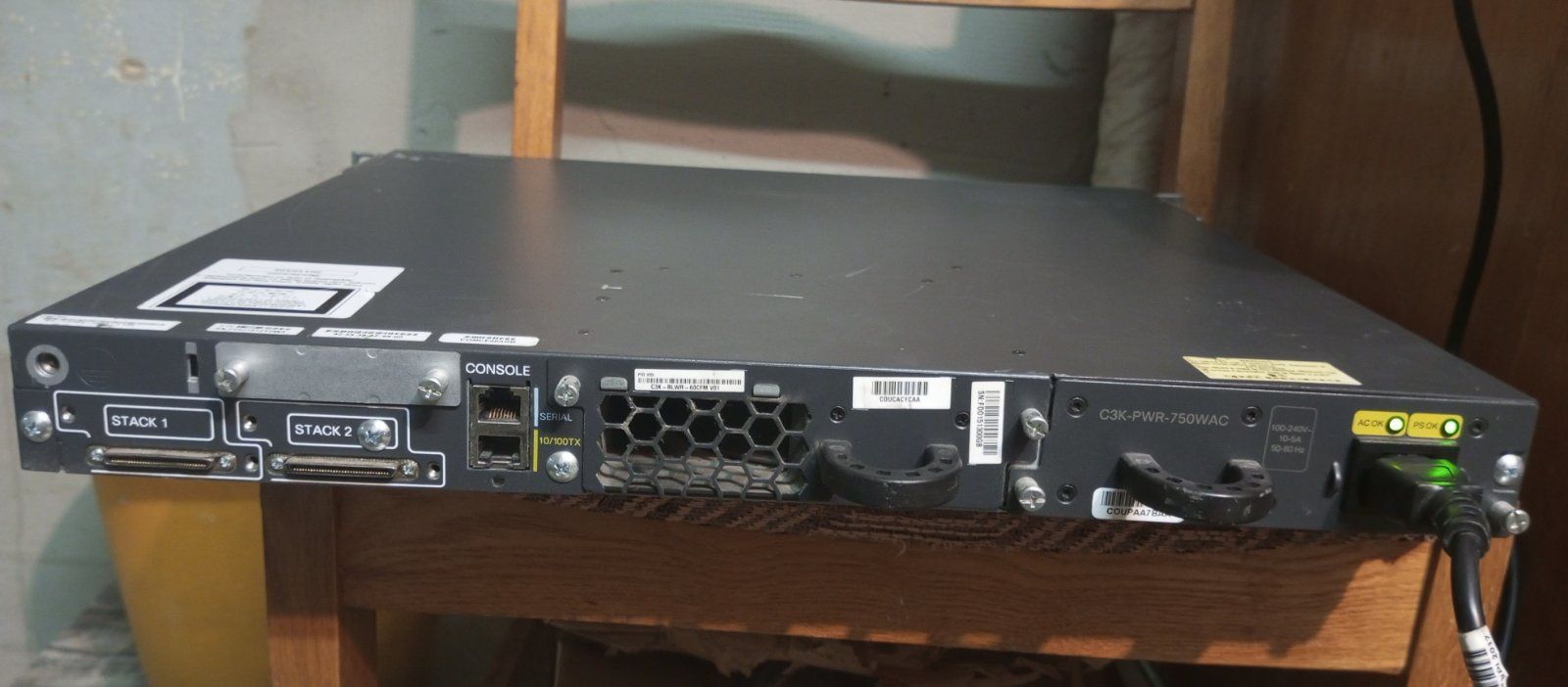 Комутатор Cisco Catalyst 3750E 24PD-S,  з модулями.