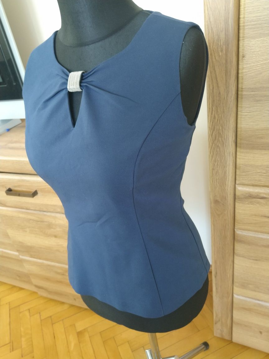 Elegancka bluzka L granatowa Orsay