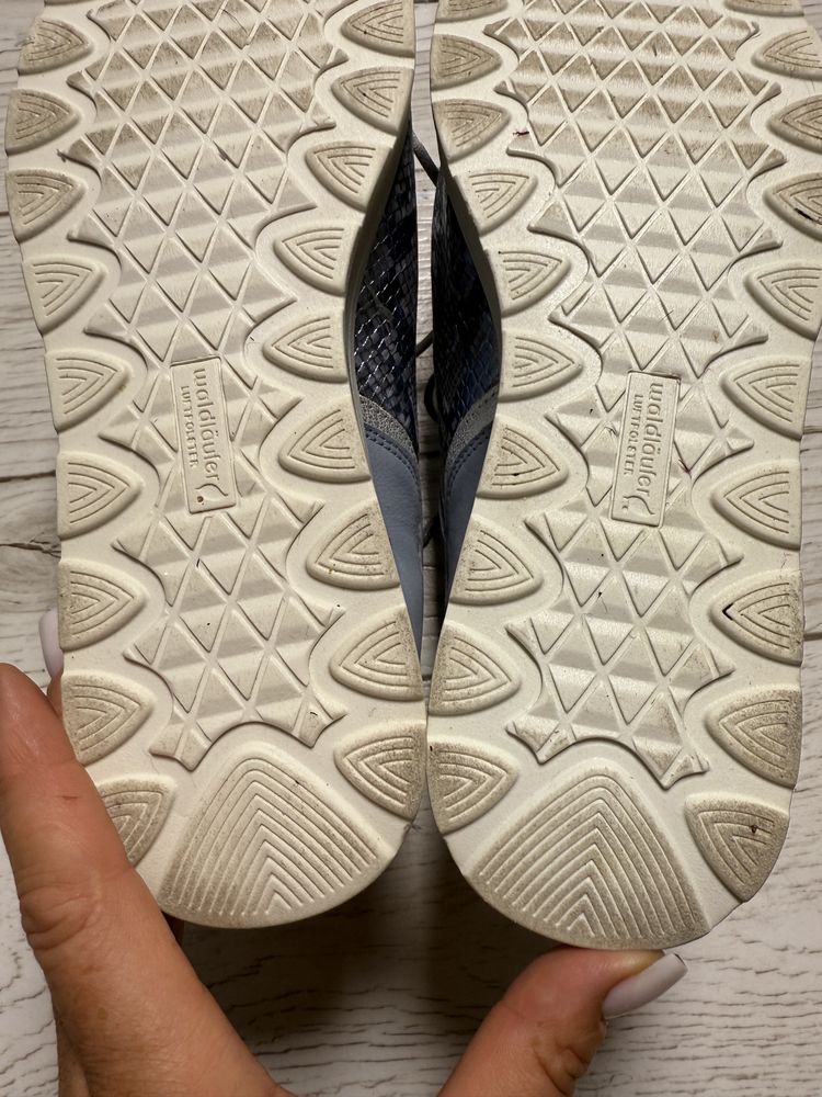 Wygodne lekkie komfortowe sneakersy marki Waldläufer tęgość H -Skóra