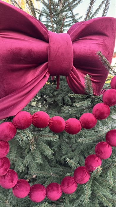 Бант на ялинку .Оксамитова гірлянда